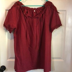 Wine color short sleeve top